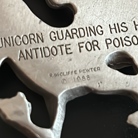 Rawcliff Pewter 1988 Vintage Unicorn Pendant - Picture 3 of 6